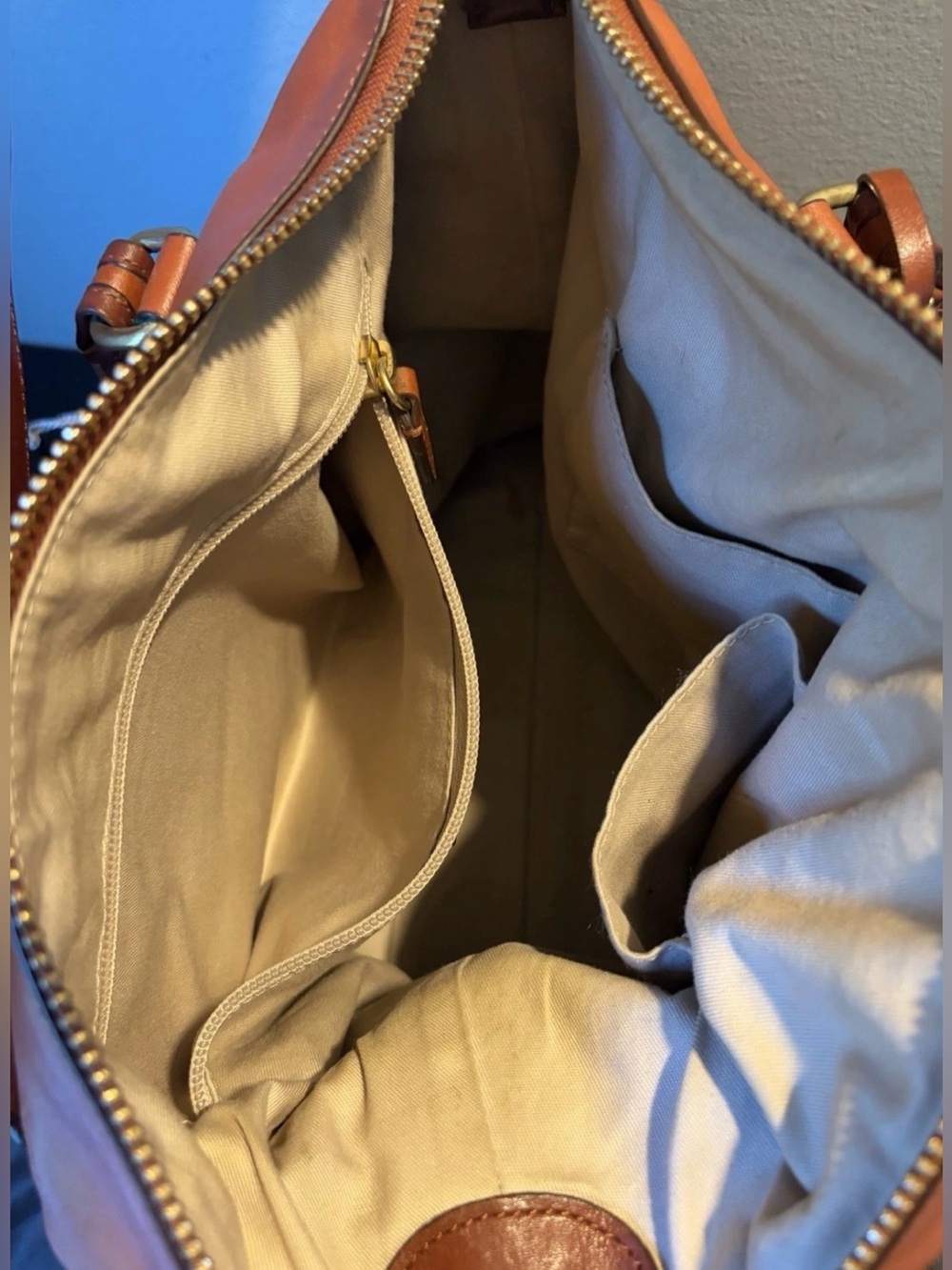 COACH Cognac Leather Legacy Rory North South Shoulder Bag/ Brass/ Match Wristlet - Picture 11 of 16